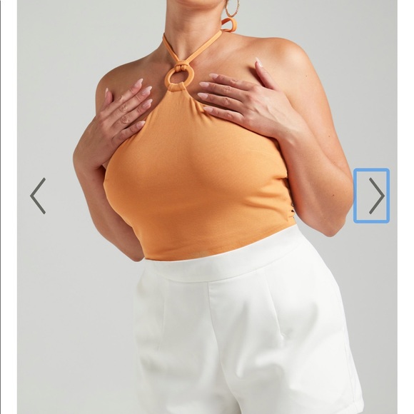 SHOWPO GRAZIELLA RING HALTER NECK TOP IN SHERBET - Picture 4 of 12